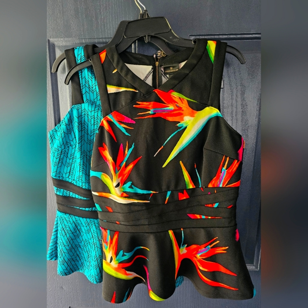 Worthington Peplum Sleeveless TOPS, BOTH Size M, Both for $20